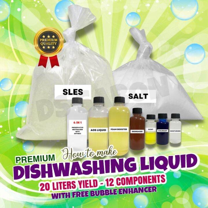[PREMIUM] DIY DISHWASHING LIQUID KIT 12 COMPONENTS WITH BUBBLE ENHANCER