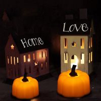 Halloween Simulation Pumpkin Light CR2032 Electronic Candle Light Creative Small Tea Wax Christmas Home Small Candle