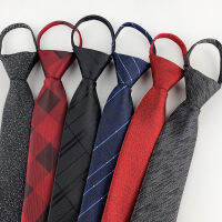 เนคไท ไม่ต้องผูก แบบซิป Necktie Zipper Solid Color Slim 7cm Men Boy Women Girls Entertainment Party Gravats Pre-tied Tie