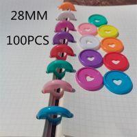 100 PCS 28MM color plastic binder ring buckle mushroom hole notebook binding learning supplies