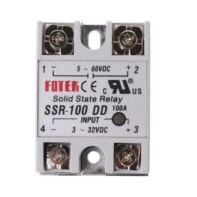 Ssr-100 Dd โมดูลโซลิดสเตทรีเลย์100a 3-32V Dc อินพุต Dc 5-60V รีเลย์เอาต์พุต Dc