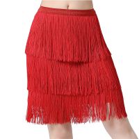 Women Dance Clothes Latin Dance Hip Scarf Tassel Skirt Latin Dress Ballroom Samba Fringes Competition Performance