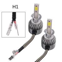 2ชิ้นก้อนกลมที่สว่างมาก H 1 H 3 H 4 H 7 9005 9006 C6 7200lm 72W หลอดไฟไฟ Led C Ar ไฟหน้าหลอดไฟสีขาวแผ่นเรืองแสงตัดหมอก