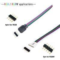 hot✱❈  4pin / 5pin RGBW Plug Male RGB/RGBW Female connector 5050 Strip Color led