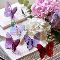 Mariposas Butterfly Fairy Wings Fluttering Glass Crystal Papillon Lucky Glints Vibrantly with Bright Color Ornaments Home Decore