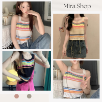 Mira_shop เสื้อสายเดี่ยวไหมพรม งานถัก มาใหม่ 94177#