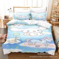 Cartoon Anime Kuromi Cinnamoroll Bedding Set Hello Kitty Quilt Cover Duvet Cover Pillowcase Kids Girls Bed Set Twin King Size