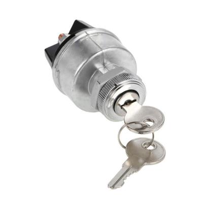 Car Key Switch 3 Position Ignition Switch Universal Engine Starter Switch for Car Forklifts Tractor Trucks Ignition Key Switch with 2 Keys Embedded Installation Sliver diplomatic