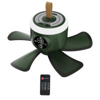 8000mAh Wireless Remote Control Timing Camping Fan 4 Gears USB Powered Ceiling Fan LED Night Light Hanging Fan for Home Outdoor