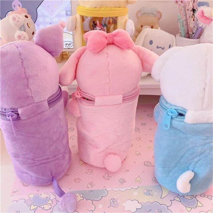 ของขวัญเด็กผู้หญิงครึ่งหนึ่งน่ารัก-cinnamoroll-kuromi-เพลงของฉัน-tas-kosmetik-ที่วางปากกากล่องดินสอกล่องดินสอกล่องดินสอกำมะหยี่ตุ๊กตาผ้ากำมะหยี่