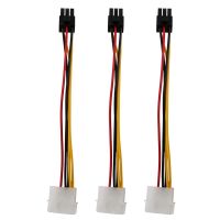 5X 4-Pin Male to 6-Pin Female Socket Power Cable for PCIe PCI Express Adapter