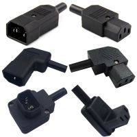 Black Elbow C15 C13 C14 Power Cord Wiring Power Plug Assemble IEC Connector Outlet PDU UPS Electrical AC Socket Plug 10A 250VWires Leads Adapters