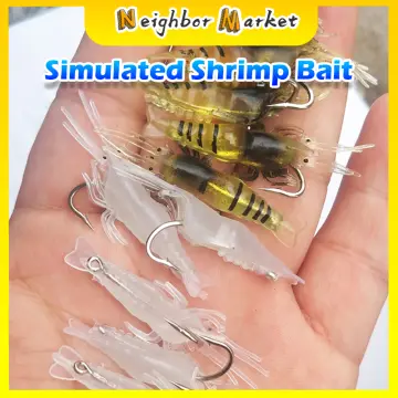 1pcs Luminous Shrimp Squid Jig Lure Saltwater Wood Shrimp Bait