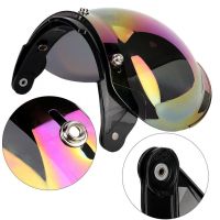 【LZ】¤  Visor retrô para motocicleta viseira de sol à prova de vento lente colorida para capacete