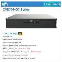 UNIVIEW เครื่องบันทึก 8 ช่อง รุ่น XVR301-08Q3 รองรับความละเอียดสูงสุด 8 ล้านพิกเซล รองรับ IP 4 ช่อง