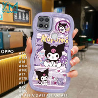 YIMia เคสโทรศัพท์ลายหมีสตรอเบอร์รี่น่ารักลายการ์ตูน,เคสโทรศัพท์สำหรับ OPPO A15 A15S A16 A16K A12 A5S A17 A53 A17K A52 A16E A32มีลวดลายแอนิเมชั่นแฟชั่นชุดสร้างสรรค์เคสโทรศัพท์ซิลิโคนนิ่มคลื่นลูกคลื่นใหญ่กันกระแทก