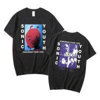 Mens Large T-shirt Rock Band Sonic Youth Dirty European Tour 1992 Tshirt Mens Hip Hop Streetwear Men Vintage Oversized