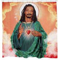 ม่านอาบน้ำ Snoop Dogg ม่านศาสนา Jesus กันน้ำสำหรับห้องอุปกรณ์ห้องน้ำตกแต่งบ้าน