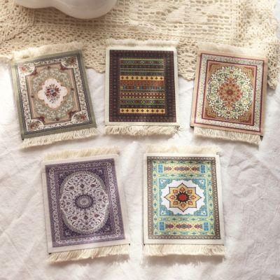 【CW】 Woven Tassels Placemat Coaster Room Table Decoration Resistant Cup