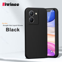 NIWINEE ซิลิโคนเหลวขอบตรงสำหรับ VIVO Y36เคสโทรศัพท์เลนส์รวมทุกอย่างป้องกันการตกใหม่บางเฉียบเรียบง่ายสร้างสรรค์มีสไตล์เคสโทรศัพท์นุ่ม