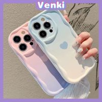 Venki - เข้ากันได้สำหรับ เคส iphone 11 เคสไอโฟน เคสไอโฟน11 เคสคลื่นโค้ง TPU นุ่ม ป้องกันการกระแทกอย่างง่าย หัวใจไล่ระดับสี ใช้ได้กับ iPhone 14 Pro max 13 Pro max 12 Pro Max 11 xr xs max 7 8Plus