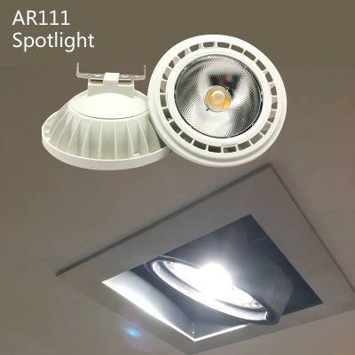 ﹍┋ Fashion AR111 LED Spotlight Light Bulb 12W 20W 25W G53 GU10 Dimmable Lamp COB ES111 AC110V 220V Warm White Cold White