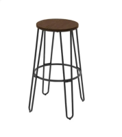 Chair bar stool (Max load 80 Kg.) size 41.5x41.5x76.5 cm. - Steel ,ELM wood - Walnut