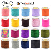 Beebeecraft 1 ม้วน 100 ม. ไนลอน Beading Cord 0.8 มม. ไนลอนถักด้ายจีน Knotting สายไฟพลาสติก Spool สำหรับ DIY Craft เครื่องประดับทำ