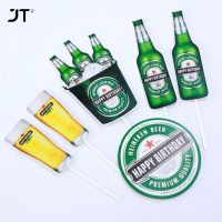 【CW】✶  6pcs/set Beer Flags Toppers Kids Boy Happy Birthday Wedding Decoration Baking