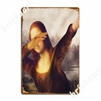 Mona Lisa Dabbing ป้ายโลหะโรงภาพยนตร์โรงภาพยนตร์ที่กำหนดเองตกแต่งโรงภาพยนตร์โรงรถดีบุกป้ายโปสเตอร์ 20 * 30 ซม