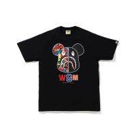 Bape- เสื้อยืดลําลอง แขนสั้น ทรงหลวม แฟชั่นสําหรับผู้ชาย และผู้หญิง q