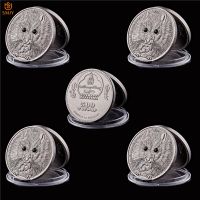 5Pcs Asian Endangered Wild Conservation Animals Phodopus Campbelli Antique Silver Mongolian Mouse Souvenirs Coin Craft Gifts