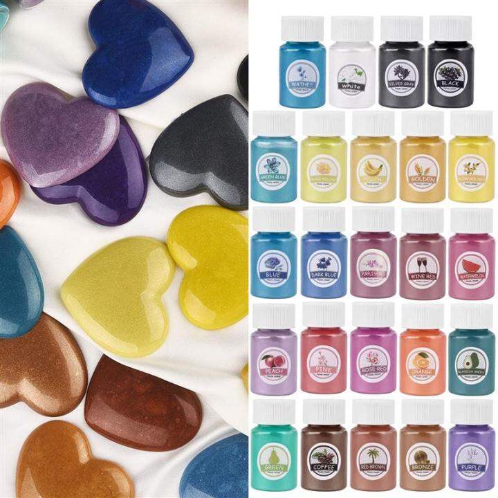 New 24 Colors Epoxy Resin Dye Mica Powder Powdered Pigments Set Resin