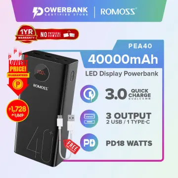 Buy ROMOSS Power Bank 65W PD Fast Charge 40000mAh USB C Portable Powerful  Powerbank Online