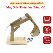 Máy Xúc Thủy Lực Hoàn Toàn Bằng Gỗ Đồ Chơi Stem Dành Cho Trẻ Em Phát Triển