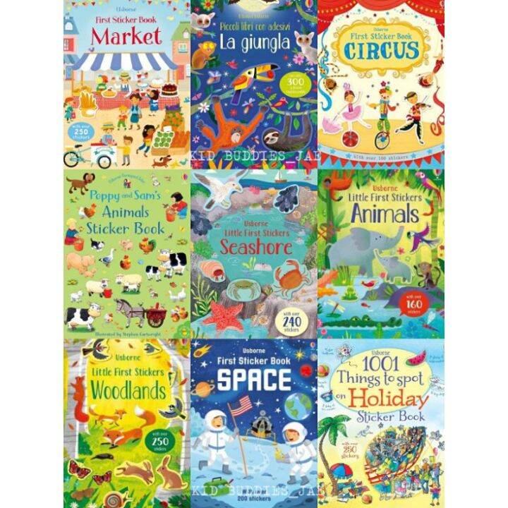 Usborne First Sticker Book Children Early Learning Education Sticker Book (Bugs/Fruit & Vegetables/Nature/Our World/Airport/Travel/Jobs/Dinosaurs/ABC/Space/First Words/Animals/Market/Poppy & Sam's Animals/Zoo/Monkeys/Woodlands/Jungle/Seashore/Pets ... Usborne First Sticker Book Children Early Learning Education Sticker Book (Bugs/Fruit & Vegetables/Nature/Our World/Airport/Travel/Jobs/Dinosaurs/ABC/Space/First Words/Animals/Market/Poppy & Sam's Animals/Zoo/Monkeys/Woodlands/Jungle/Seashore/Pets ...
