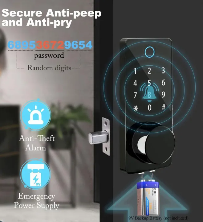 Onway WIFI Romote Control 5in1 Fingerprint Smart Door Lock, 《Single