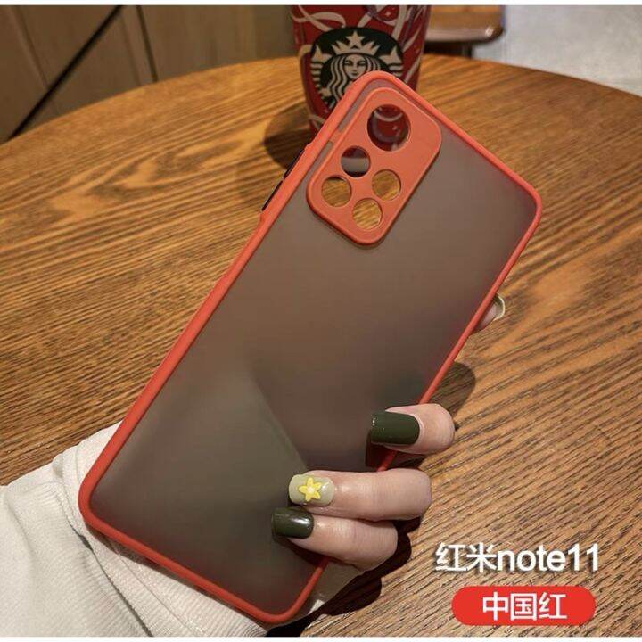 ส่งจากไทย-case-xiaomi-redmi-note11-4g-เคสกันกระแทก-เคสปุ่มสีผิวด้าน-กันรอยกล้อง-ขอบนิ่มหลังแข็ง-เคสเสี่ยวมี่เรดมีnote11