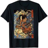 Japanese Retro Arrow Injured Samurai Riding Sea Crab Vintage T-Shirt