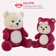 Gấu Bông Teddy Lena Ngồi Đội Mũ Lotso Dâu SALOME tp HCM