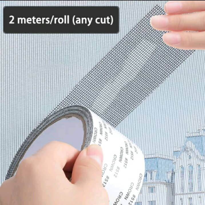 2m Screen Repair Tape Window Door Black Adhesive Sticker Mesh Roll Patch Tape Lazada PH