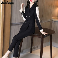 2022 Spring Autumn New Suit Pants Set Womens Elegant Professional Blazers Jacket Trousers Two-piece Korean Fashion Clothes Suit