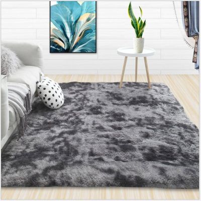 （A SHACK） Gradient Color Plush Carpets ForRoom Bedroom Non Slip Floor MatsInterior Decoration Warm Foot Mat