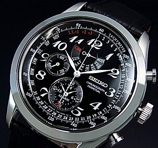 seiko-นาฬิกาผู้ชาย-perpetual-quartz-chronograph-retrograde-รุ่น-spc133p1-black