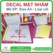 SALE Xấp 100 tờ Decal A4 mặt nhám Decal Đế Xanh loại cắt - Siêu Dính, Mặt