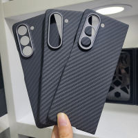 100% เคสคาร์บอนไฟเบอร์แท้สำหรับ Samsung Z พับ5 Aramid บางเฉียบน้ำหนักเบาป้องกันโทรศัพท์พร้อมการป้องกันเลนส์โลหะ (ใหม่)