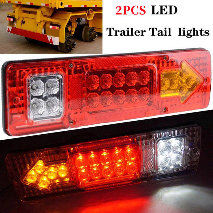 19 LED Tail Lights 12V 24V Park Stop Turn Signals Tail Brake Light IP67 ...