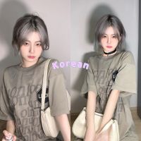 Koreanเสื้อ Noul สีอมน้ำตาลส ไตล์สายชิวล์ สกีนลายภาษาอังกฤษ งานสวย แขนสั้นแฟชั่น ผ้าเด้ง 5002