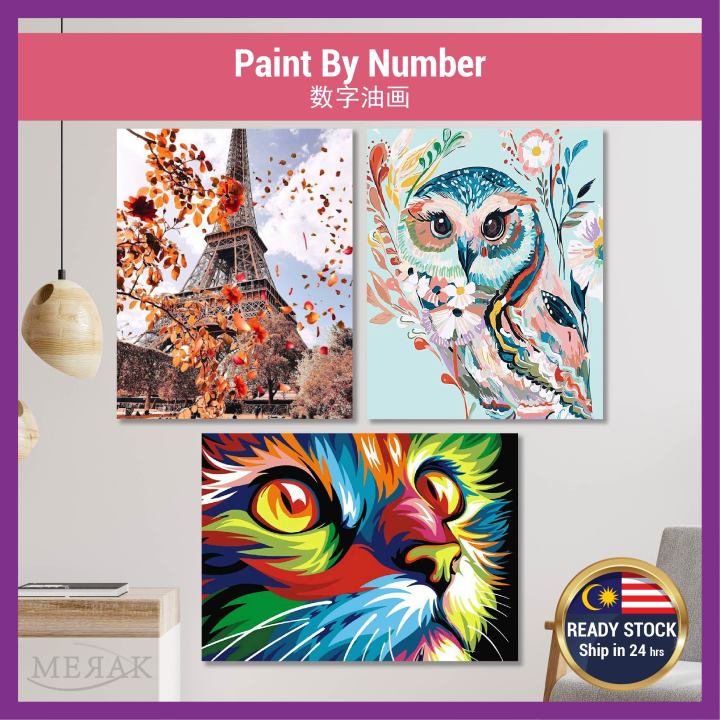 Oil Brush Set Wall Painting for Bedroom by Number Oil Beginner Canvas  Painting With Brushes Adults Kids Kits Paint DIY Home DIY Painting Numbers  with Frame Water Color Pallet Adult 