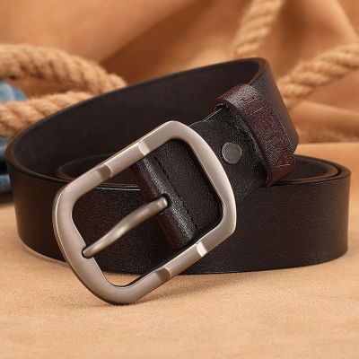 Belt Jeans Cow Genuine Leather Belts Men Real Cowhide Pin Buckle Designer Cowhide Leather Men Metal Top Quality Strap AHQ2112